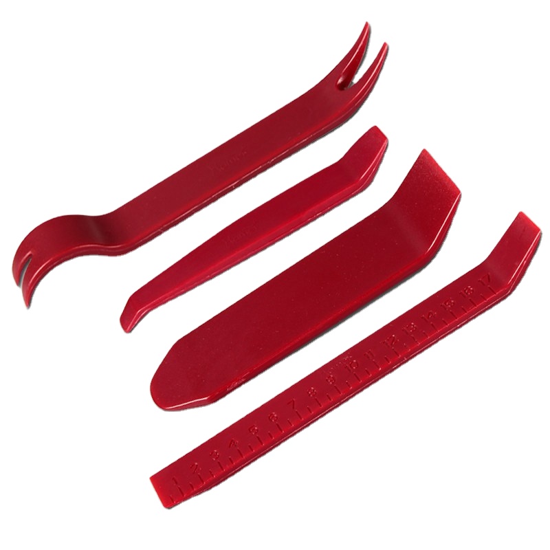 Набор инструментов для снятия автомагнитолы 4 предмета красные