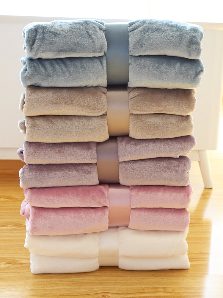 Plaid Unisex Microfibre Super Soft Coral Flannel Fleece Polyester Antipilling Print Air Conditioning Travel Promotion Picnic Blanket