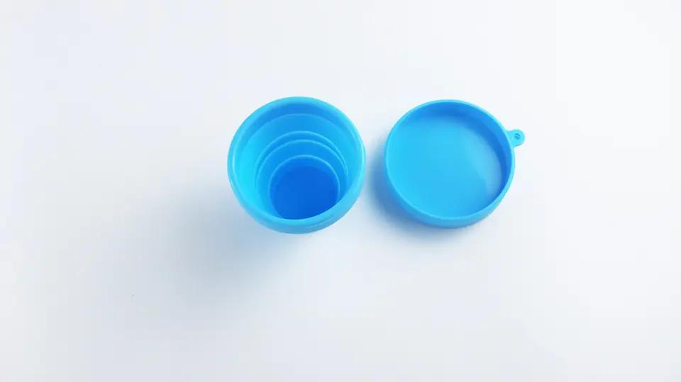 Silicone 170ml 5.7oz Mini Colorful Collapsible Foldable Folding Retractable Drinking Portable Cup with Lid for Outdoor Travel