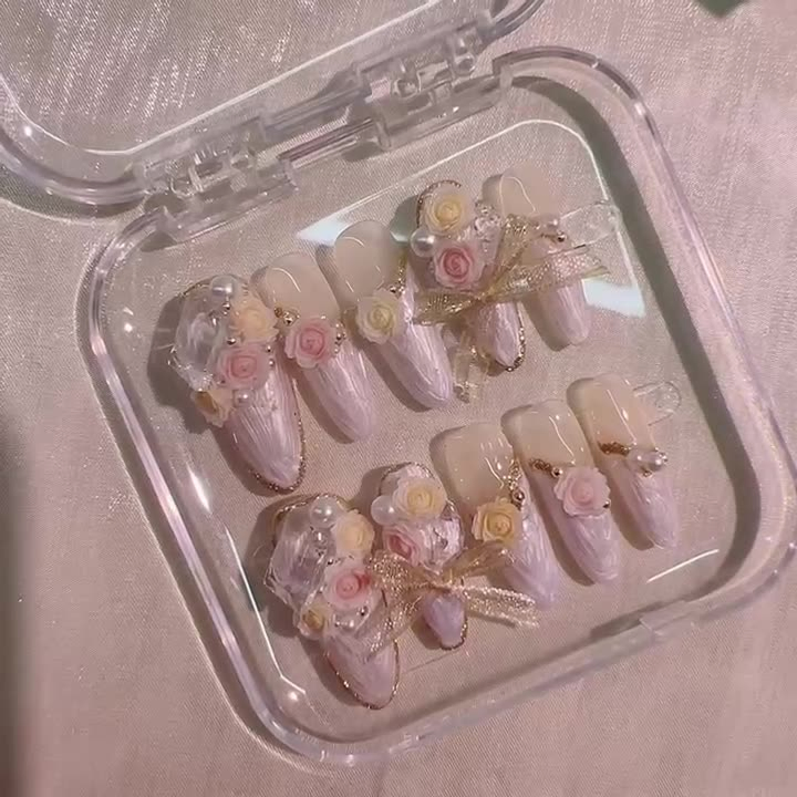 Rose Ribbon Bow Handmade Nail Charms – Retail Packaging Available