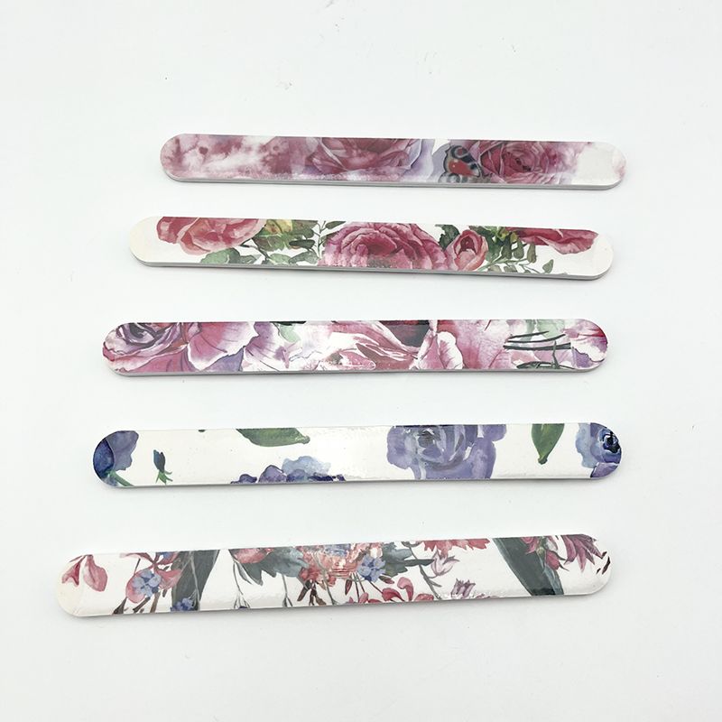 Customized Rectangle Square Flower Pattern Manicure Nail Tool EVA Nail Files