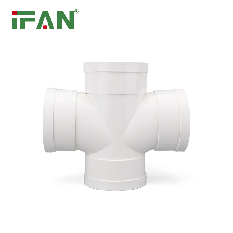 Ifan Customized Fittings UPVC Manufacturer Pipe Fittings PVC 110mm GB Four-Way PVC Plumbing Fitting