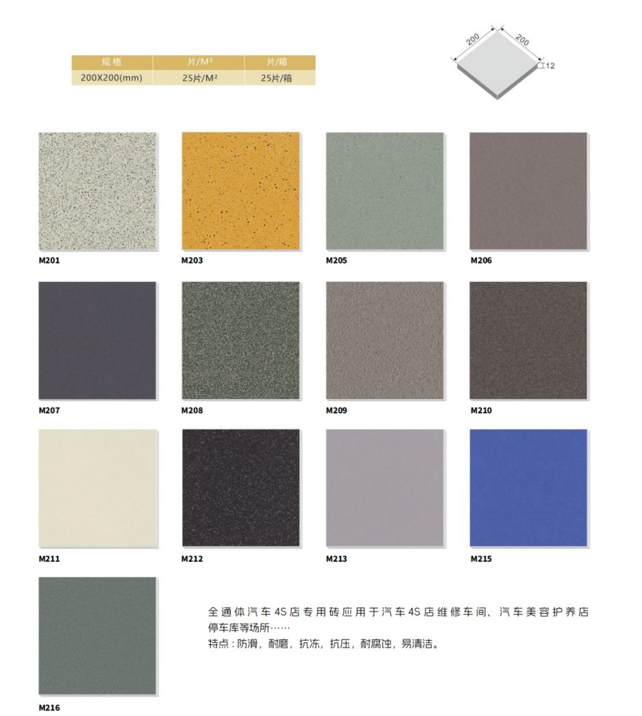 Плитка для гаража 200x200 мм противоскользящая, влагозащитная