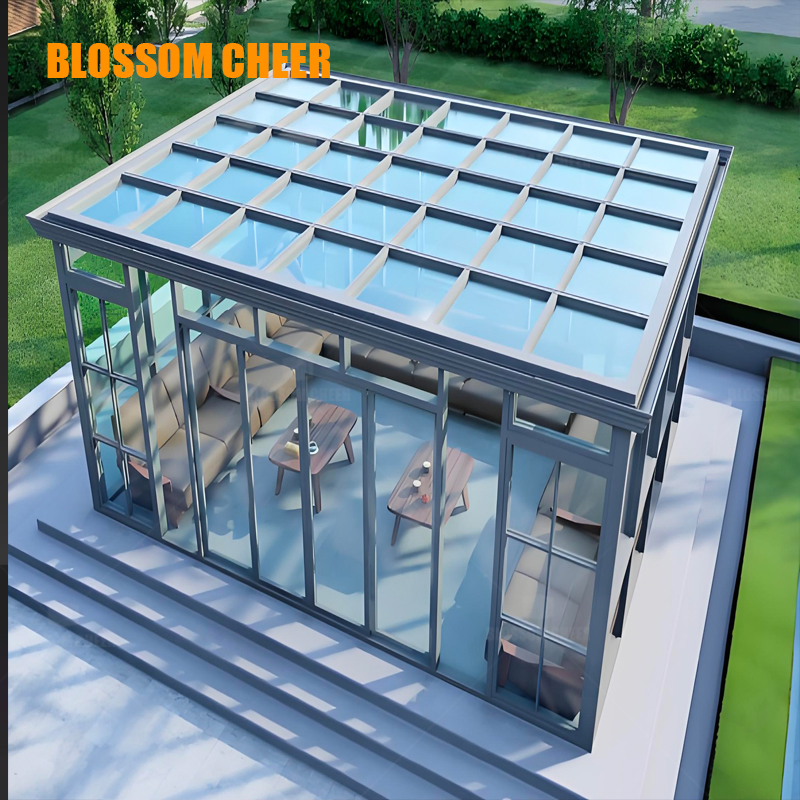 Aluminum Frame Glass Construction with Safety Glazing and Easy Maintenance Sunroom