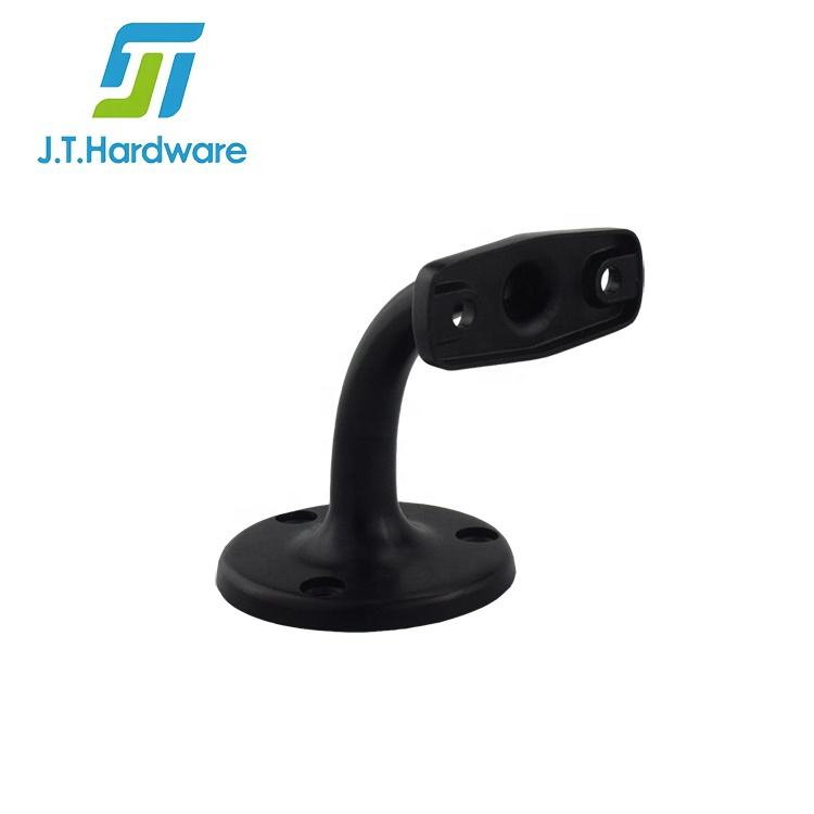 Matt Black Finish Zinc Alloy Handrail Bracket Wall Mounted Round Handrail Bracket