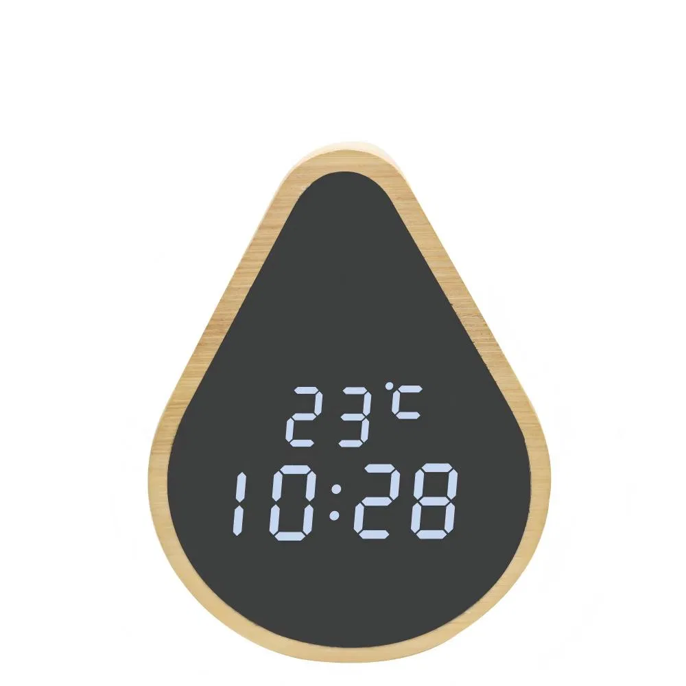 OEM Bamboo Smart Alarm Clock with Tumbler Style LED Clock