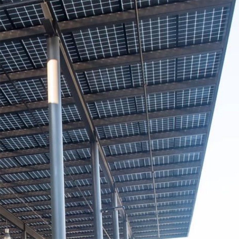 Solar Building Roof with BIPV Facade System for Outdoor Courtyard