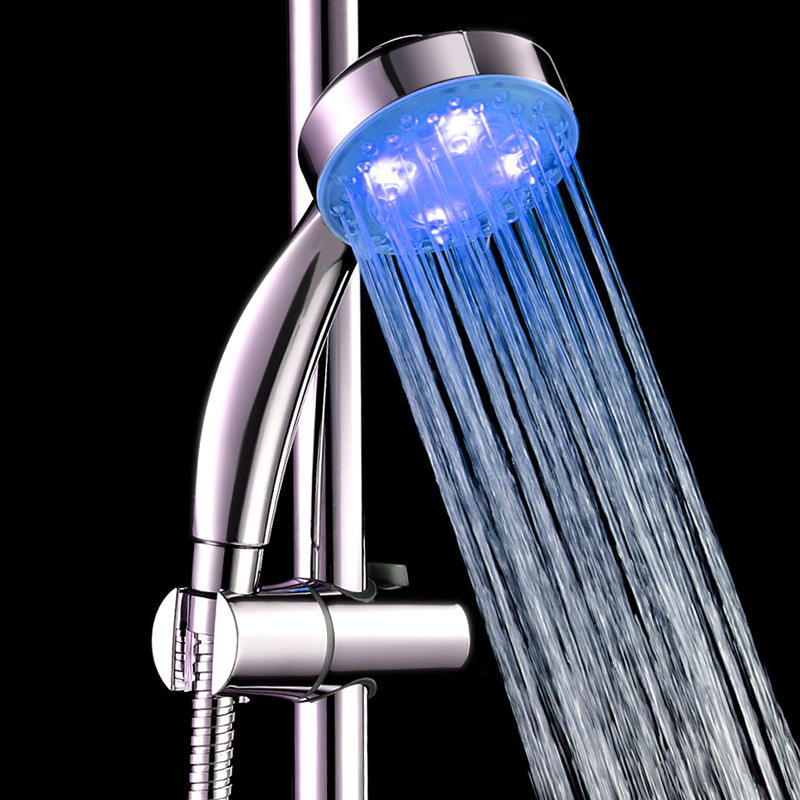 Luxury Bathroom Accessories Large Color Chang Hand LED Shower Head Temperature with Light