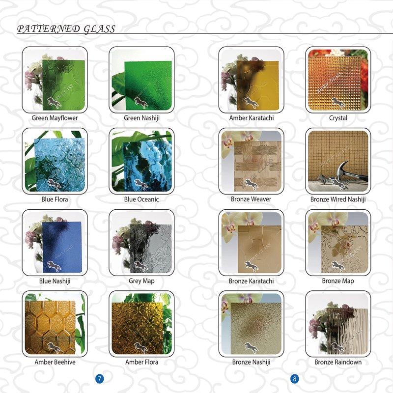 3-8mm Clear Flora Patterned Figure Glass