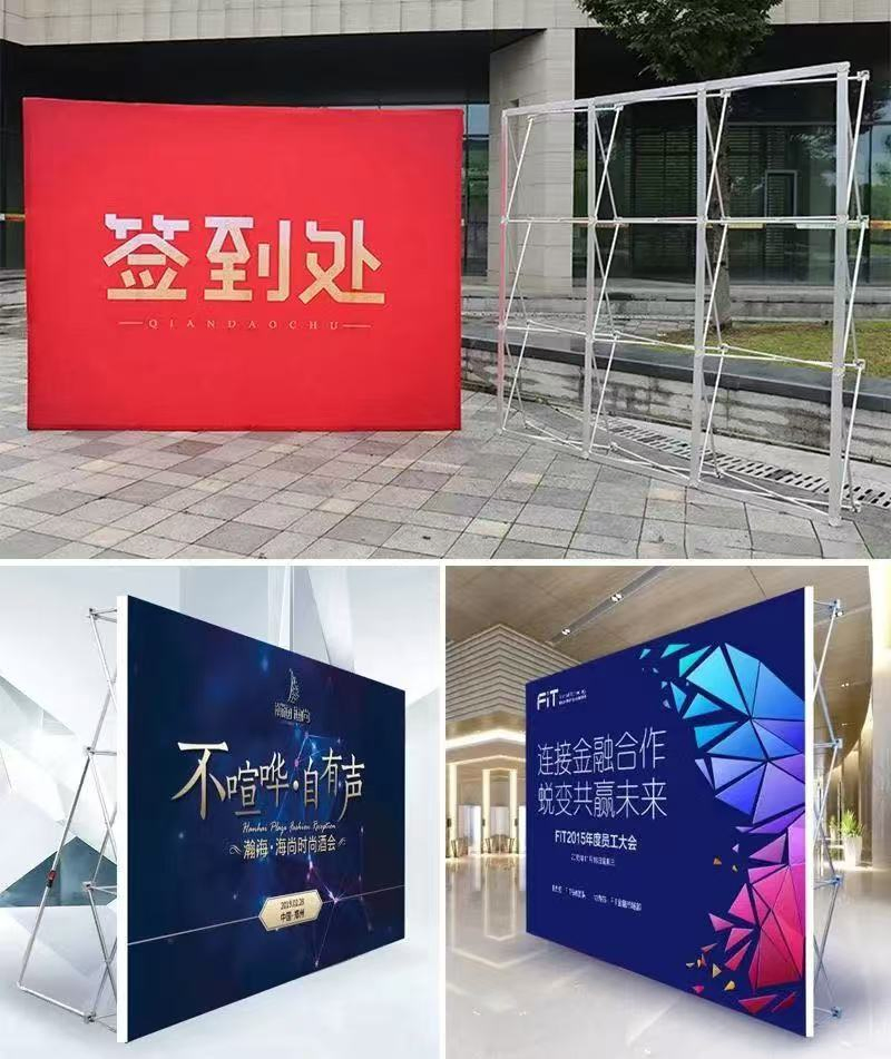 Foldable Wall for Exhibition Aluminum Pop up Display Stand 3X3, 3X4, 3X5 Backdrop Banner Stand for Exhibition/Tradeshow/Fair Booth