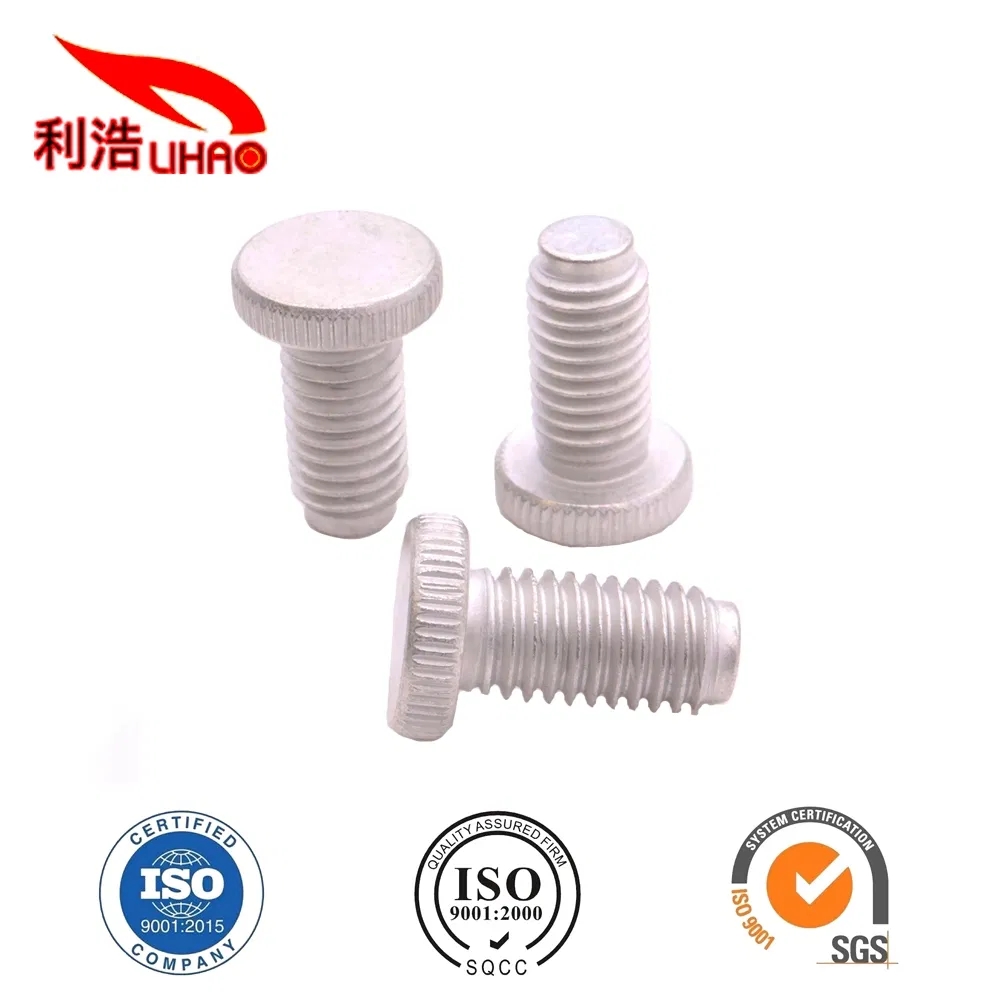 Metal Black Custom Flat Head Knurled Thumb Screw