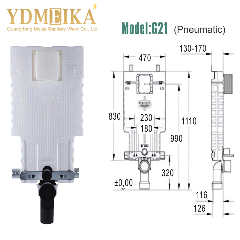 European Build in Fix in Wall for Wall Hung Toilet Wall Mounted Water Tank Automatic Pneumatic Concealed Cistern