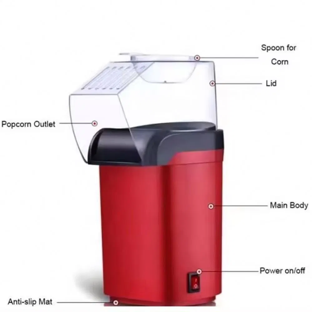 2025 New Wholesale High Quality 110V/220V Fully Automatic Hot Air Portable Mini Popcorn Maker with Top Cover