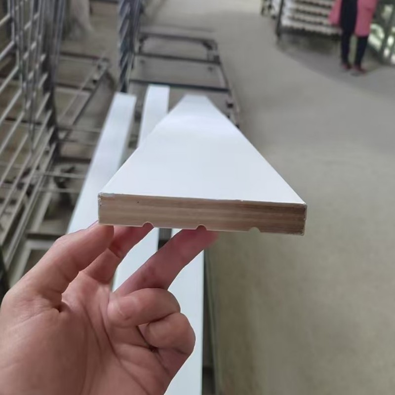 Solid Wood Wall Frame Moulding Design Home Decoration Wood Ceiling Design White Primed Crown Moulding Baseboard Decoration Line
