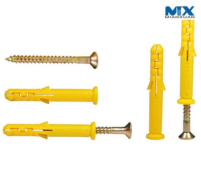 Nylon Expansion Screw Carbon Steel Anchor Screw Plastic Self Tapping Nylon Expansion Screw for Wall