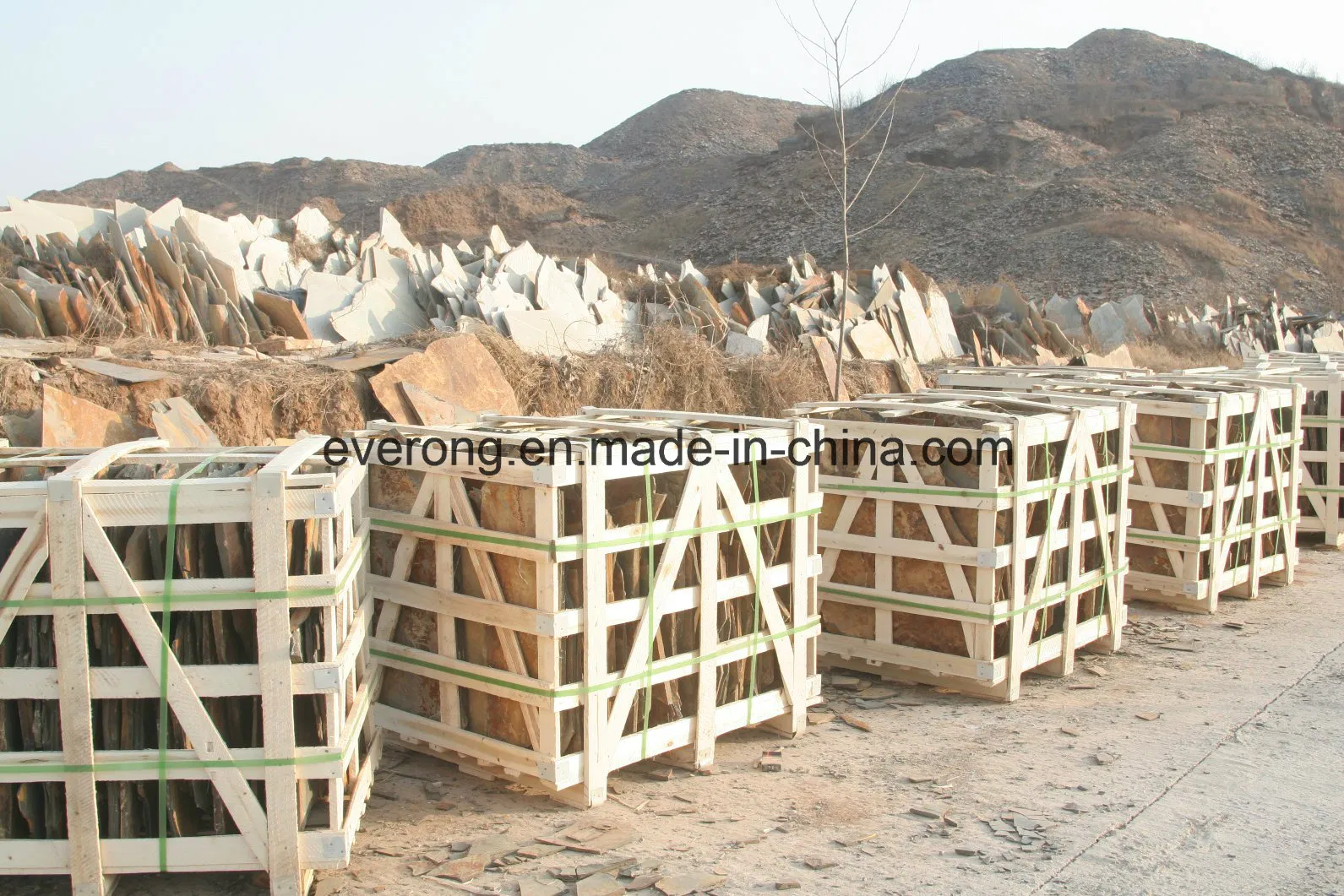 Cheap Yellow Rusty Irregular Random Shape Natural Stone Raw Slate Tile