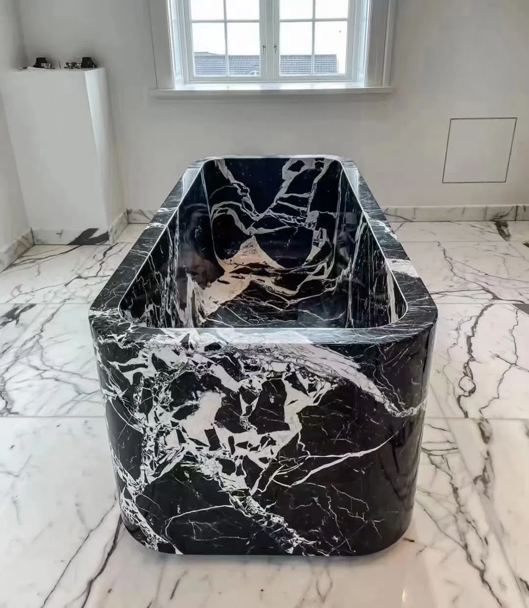 Customized Natural Stone polished/matt white/black/grey/brown Ellipse/rectangle Marble Bathtub for Home/Hotel/House/Resorts/villas Bathroom decoration