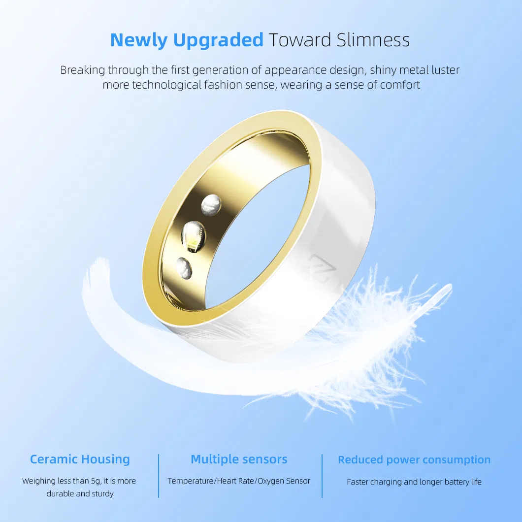 2024 Wireless Charging Smart Ring Health Health Ring Oxygen Blood Heart Rate Sport Smart Health Rings for Ios & Android APP.