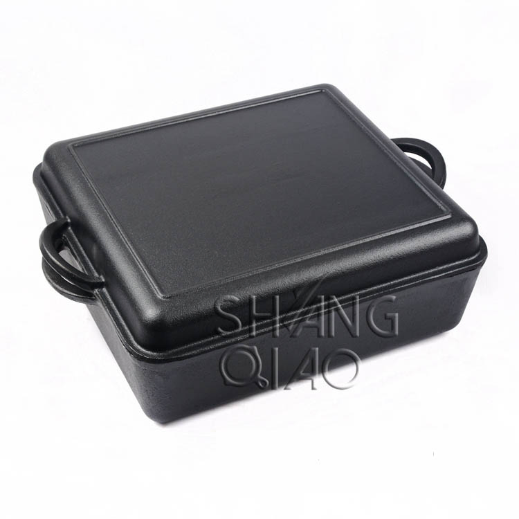 Чугунная квадратная жаровня с крышкой-гриль