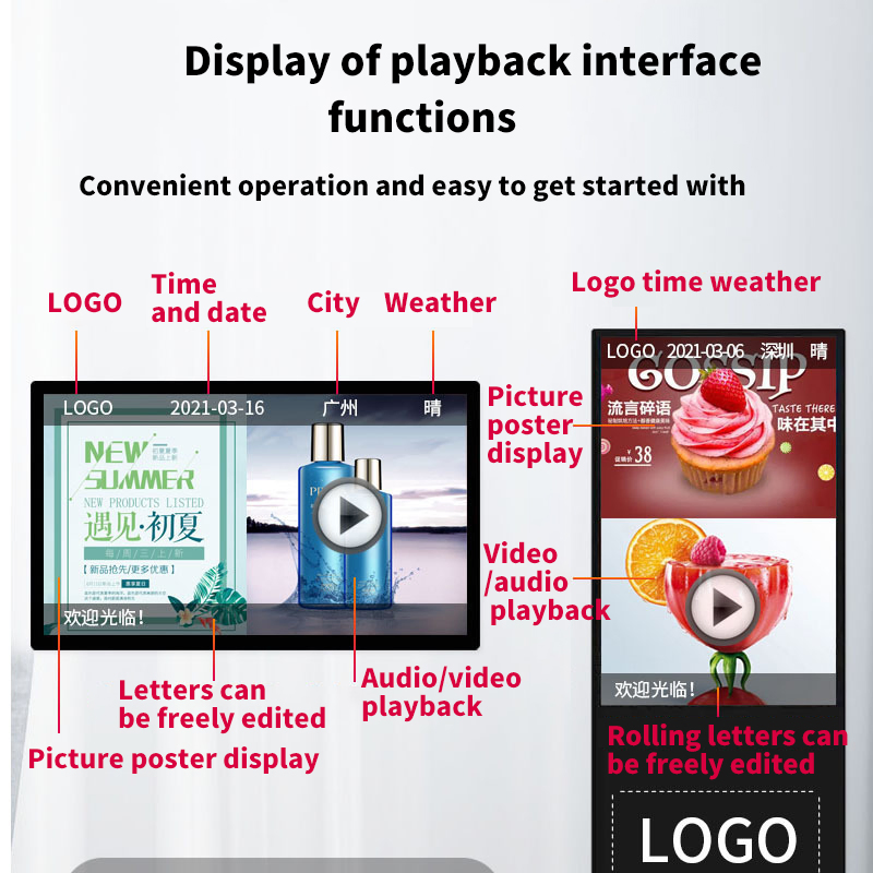 Рекламный плеер цифровой вывески 55-85 дюймов