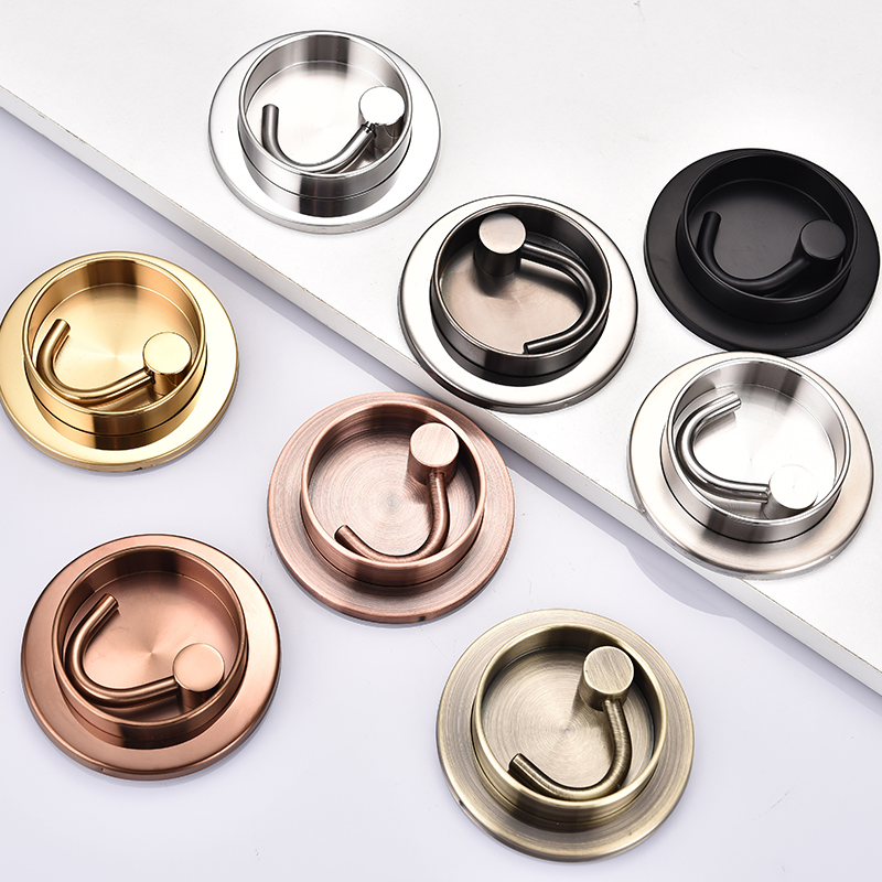 15kg Kitchen Hooks Bedroom Wall Hidden Rotating Single Robe Hook