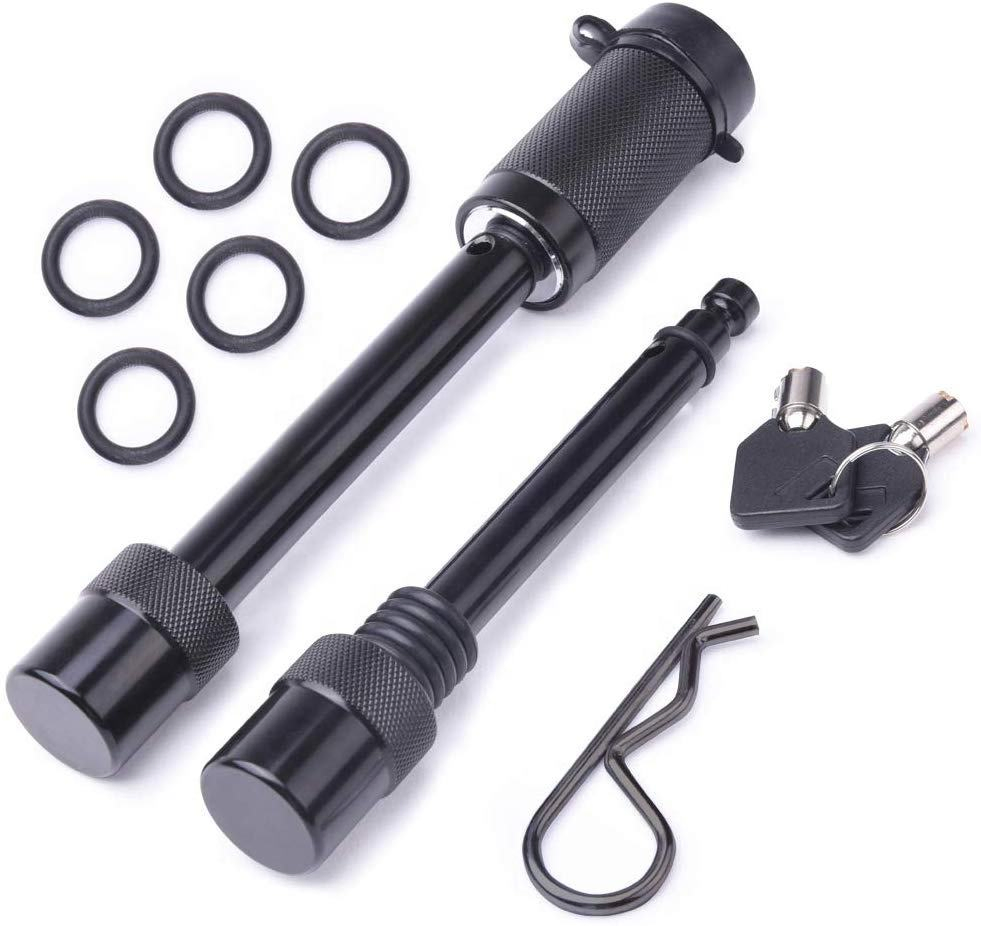 Pin Set 5/8 and 1/2 Inch Black Trailer Hitch Pin Lock Set