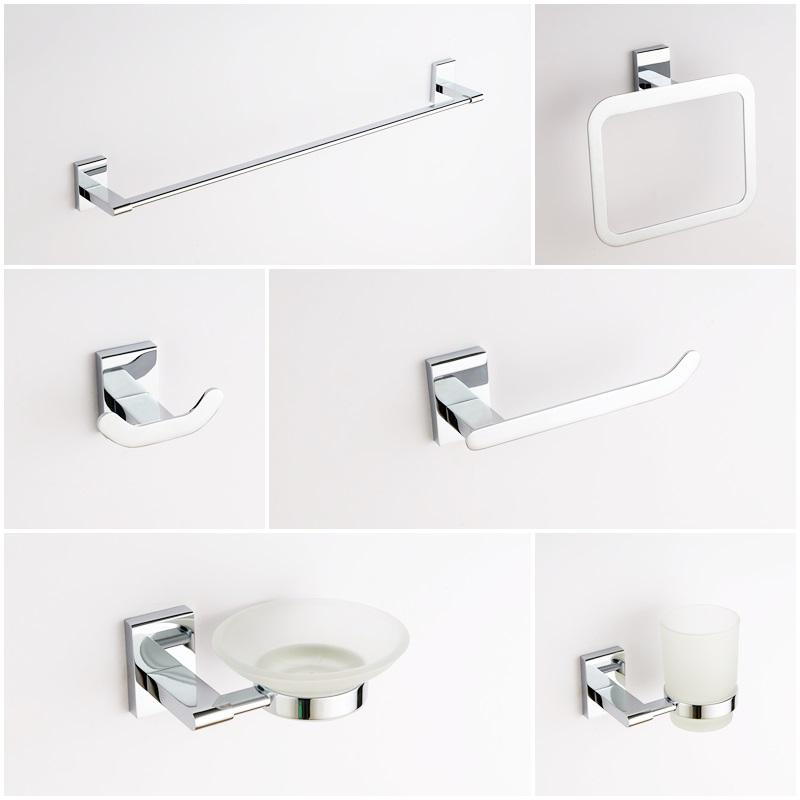 Brass Material Chrome 6 Pieces Bathroom Set