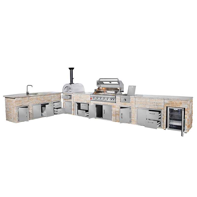 Premium Outdoor Cooking Station with Stainless Steel Grill Cabinet