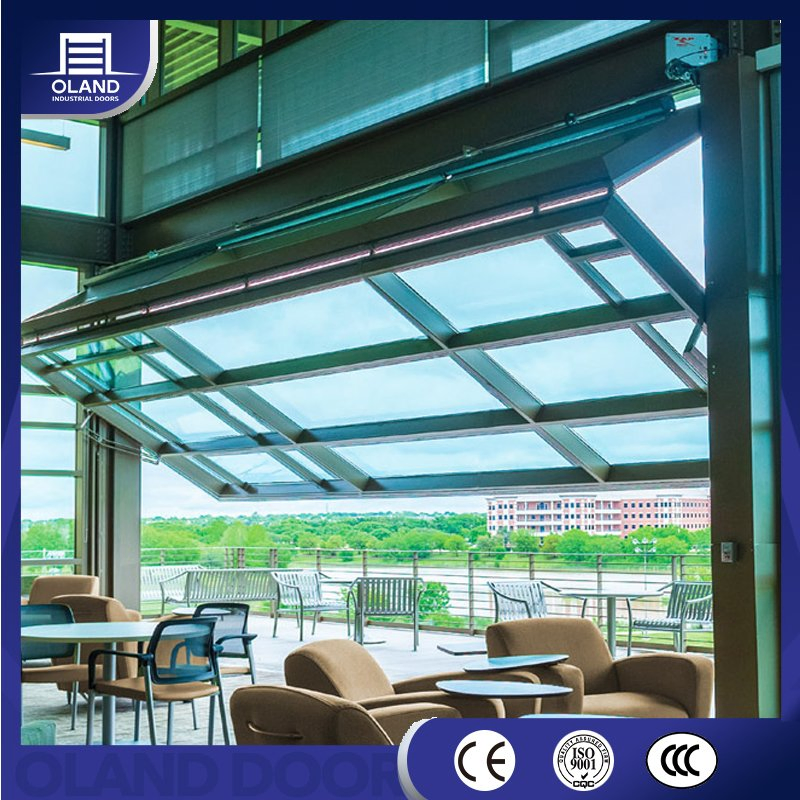 Commercial Vertical Double-Folding Doors Black Open out Bi Fold up and Down Vertical Bifold up Garage Door