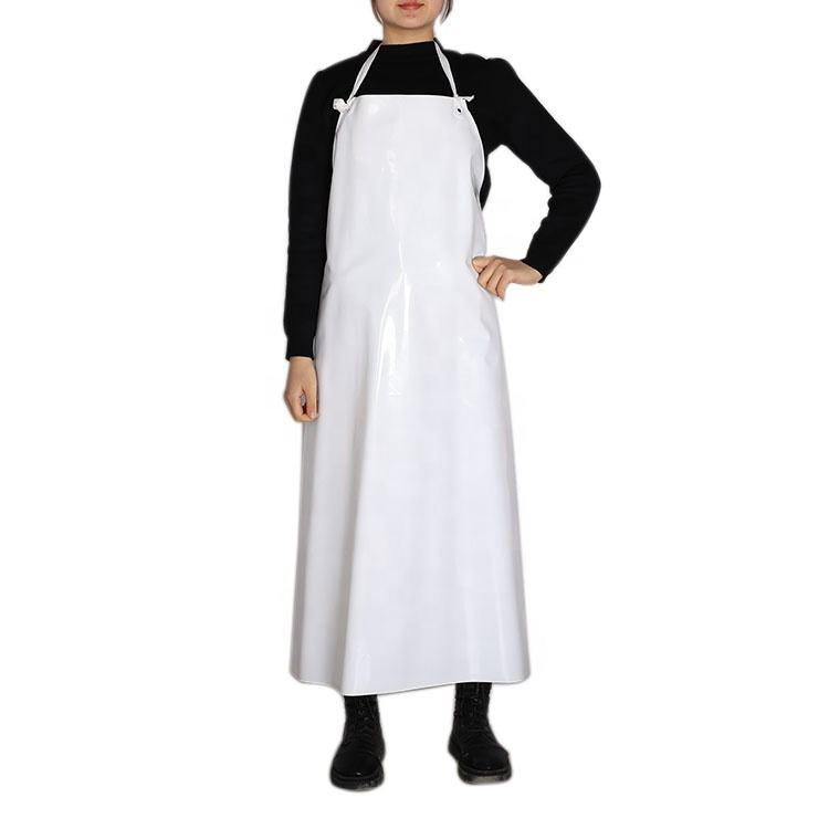 PU PVC Apron Plastic Polyurethane Waterproof White Butchery Wipeable Aprons TPU Apron