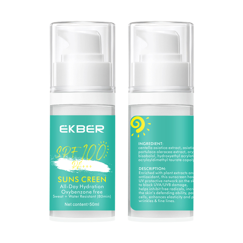 2022 Wholesale Ekber Oil Free Sunblock Skin Care Tinted Sunscreen Lotion SPF100+++ Sunscreen Cream 60ml