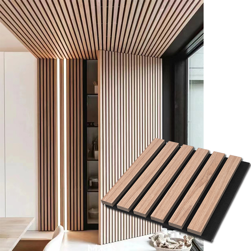 Modern Style Curved Wooden Ceiling Panels Flexible Acoustic Wall Panels with LEDs