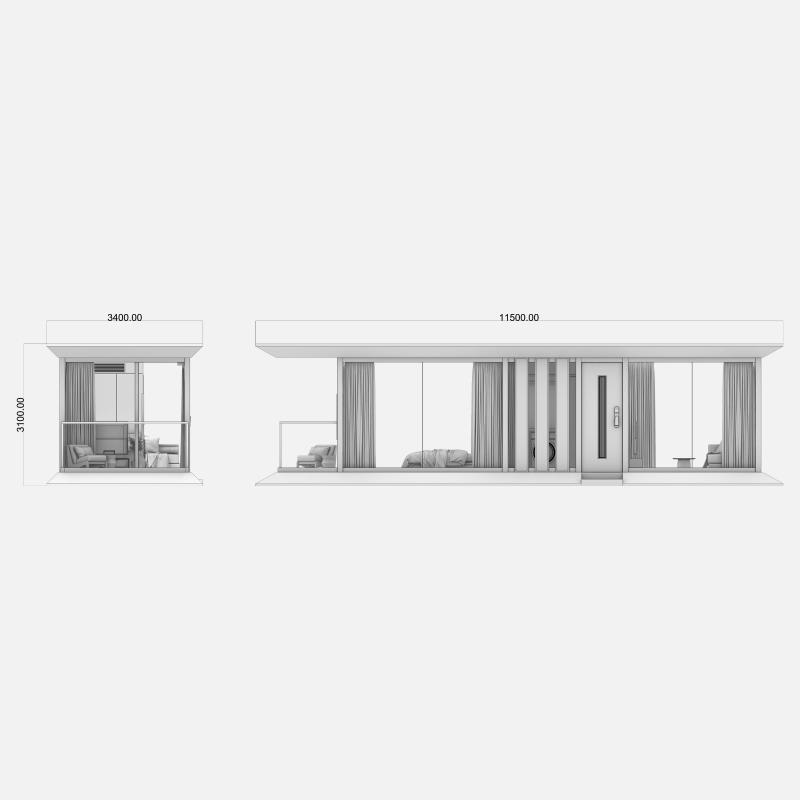 Movable New Design Prefabricated Hotel Container Home Dormitory Flat Pack Container Office