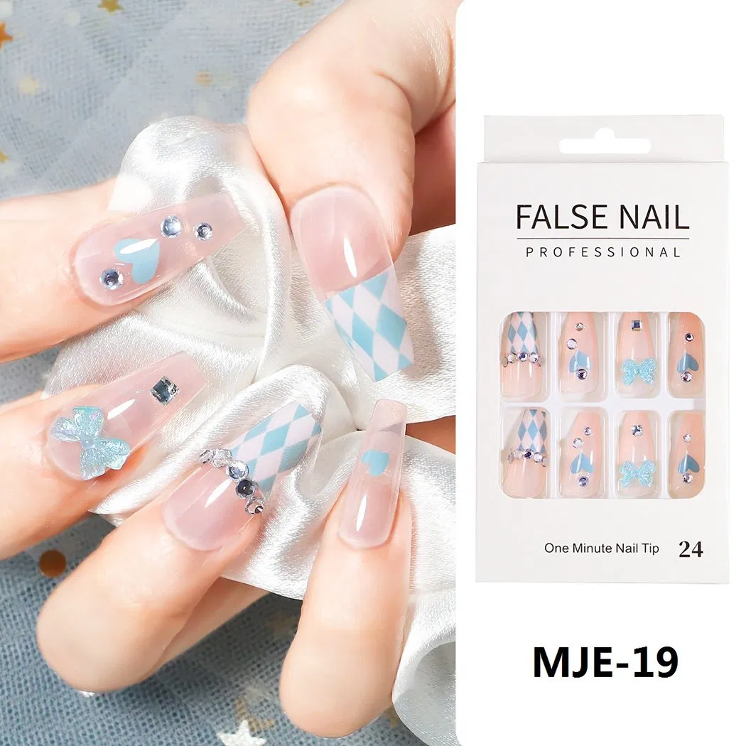 Hot-Selling Wearable Nails 3D Removable Floral Design Trendy Manicure Set 24 Full Cover Press-on Nails for Finger Wholesale