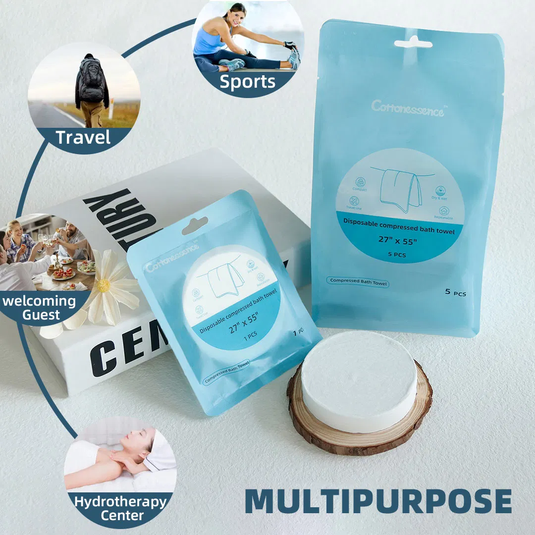 Hotel Big Size Travel Bath Towel Disposable Bath Towels White for Bathroom