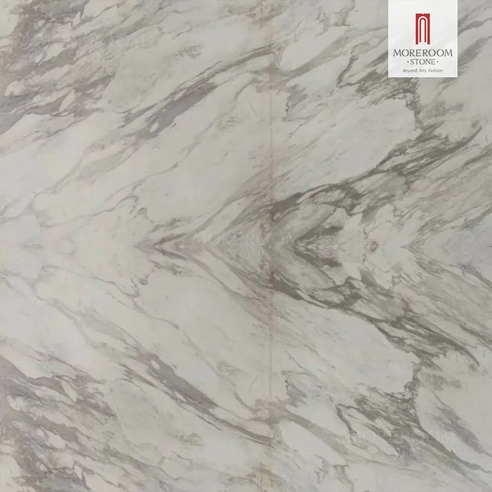 Natural Bookmatch White Marble Slabs for Indoor Flooring and Walling