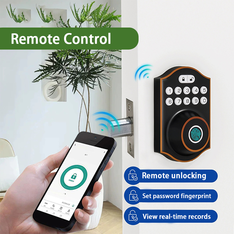 Fingerprint Password Tuya APP Keyless Door Lock Smart Lock with Camera