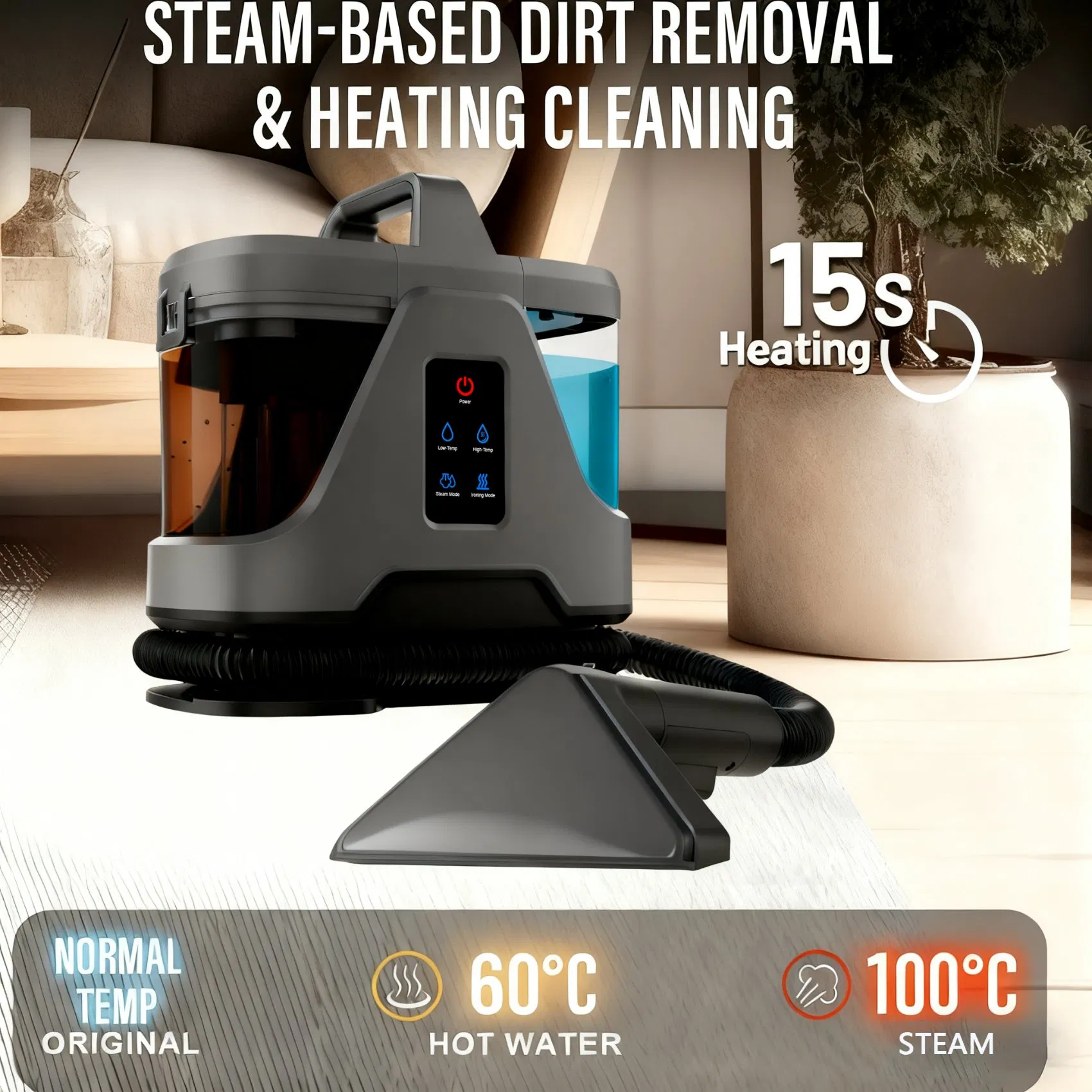 Factory Wholesale Portable Steam Hot Water with Multiple Attachments Spot Cleaner Wet and Dry Cleaning Vacuum Cleaner