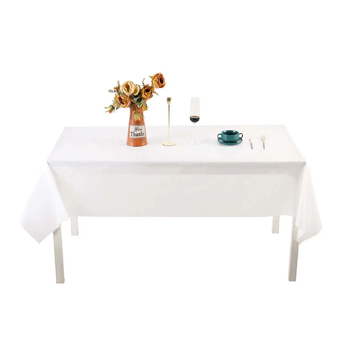 Polyester Tablecloth, Waterproof and Oil-Proof Kitchen Tablecloth, No-Wash Multi-Purpose Tablecloth