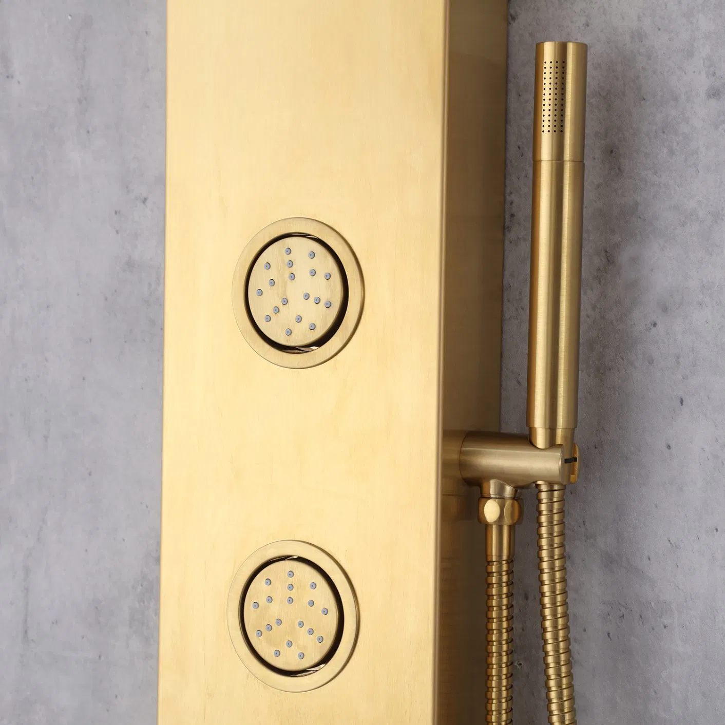 Modern Bathroom Wall Shower Faucet Column Tower Gold Stainless Steel Shower Bath Panel Set