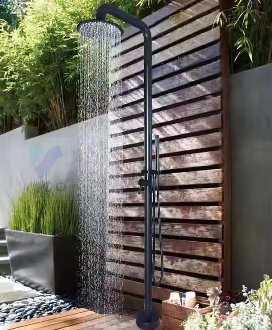 Shower with 316L Sprayer Mixer and Foot Washer Black Sined