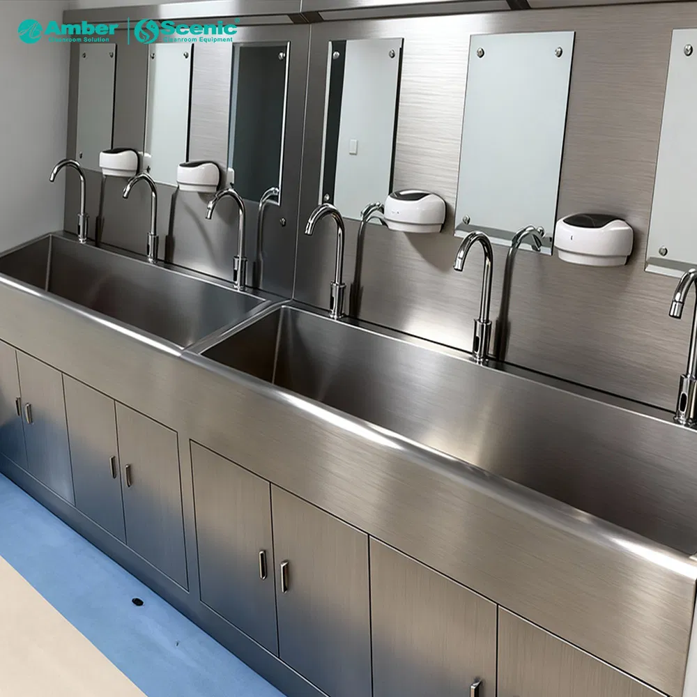 Cleanroom Hospital Stainless Steel 304 Wash Sink Anti-Microbial Wash Sink