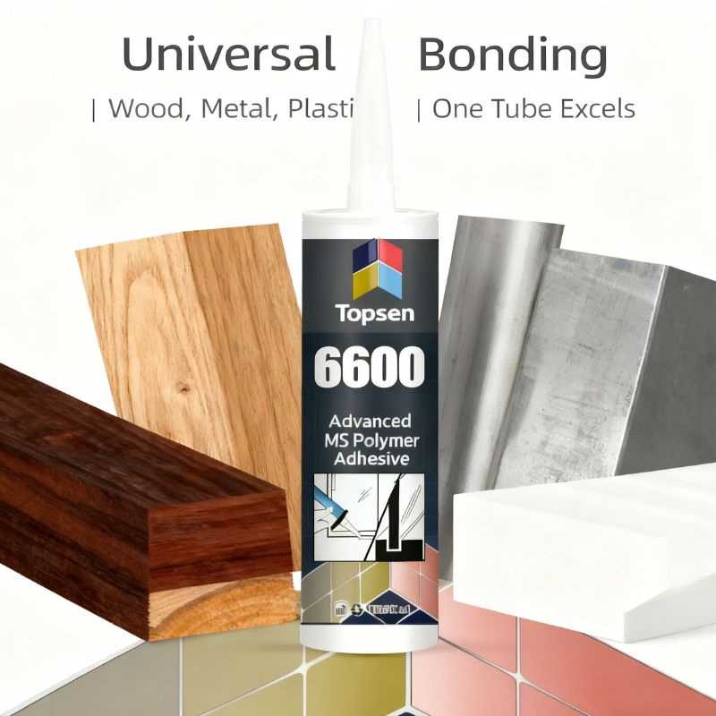 Topsen 6600 Weatherproof Ms Hybrid Polymer Adhesive UV Resistant, High Bond Strength for Outdoor & Indoor Sealing