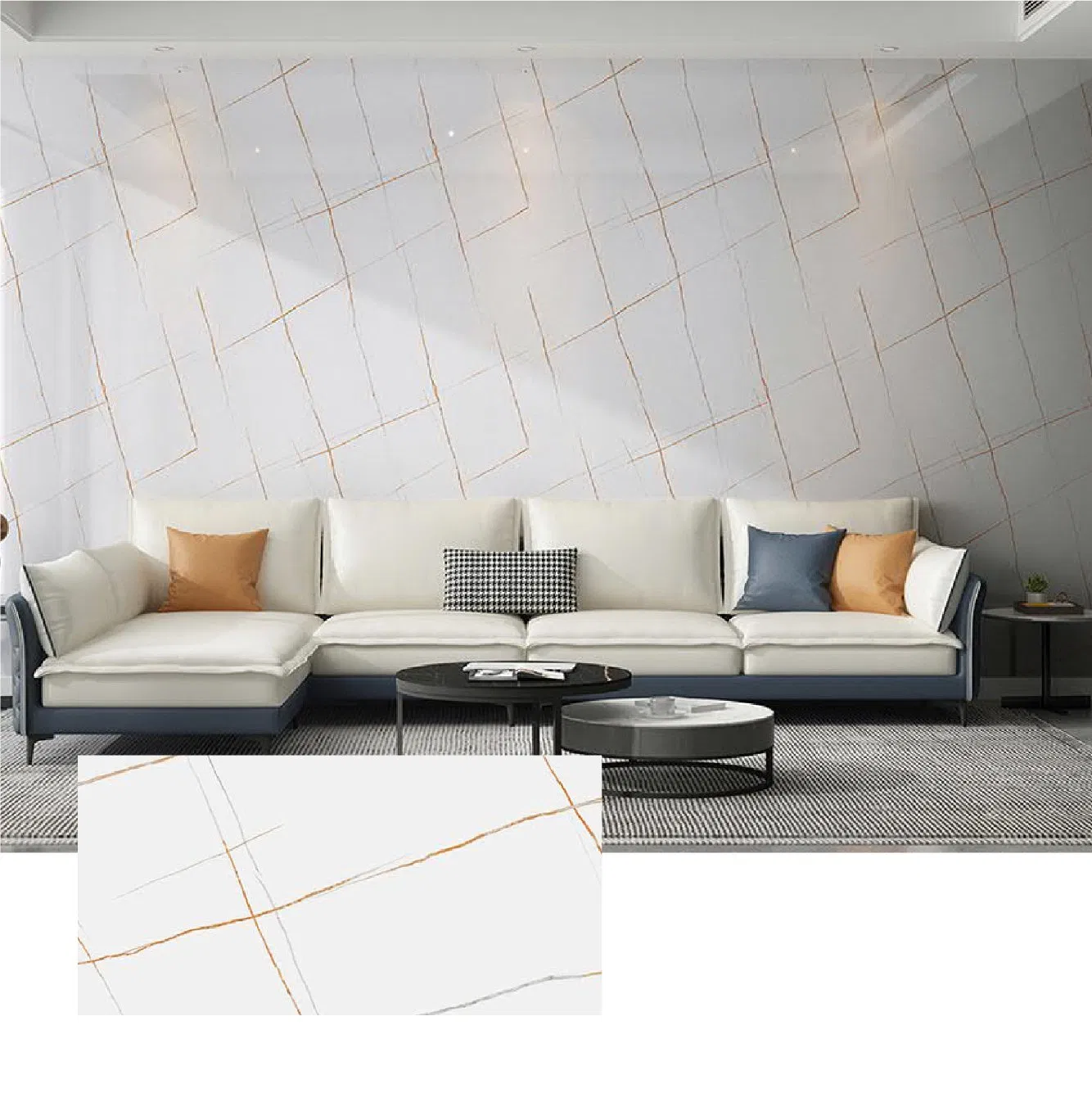 Самоклеящиеся обои под мрамор, 10 шт. в рулоне