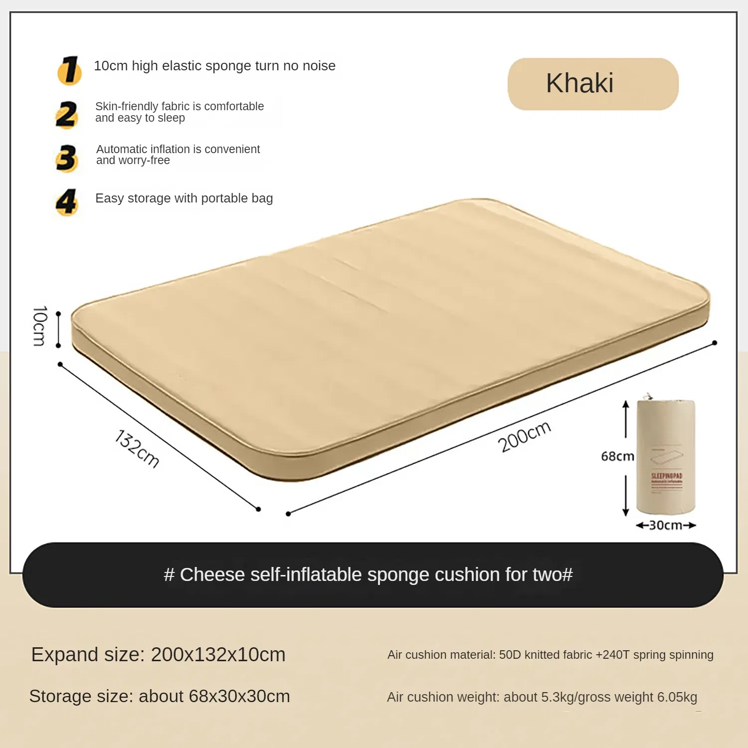 Camping Ultralight Inflatable Double Mattress Air Mattress for Tent