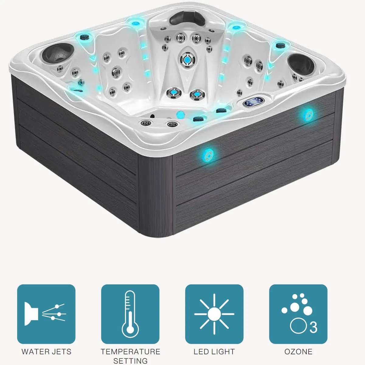 Горячая ванна SPA на 4 персоны, уличная