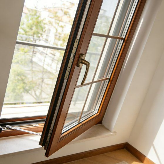 Thermal Insulation Eco-Friendly Solid Wood Composite Casement Window