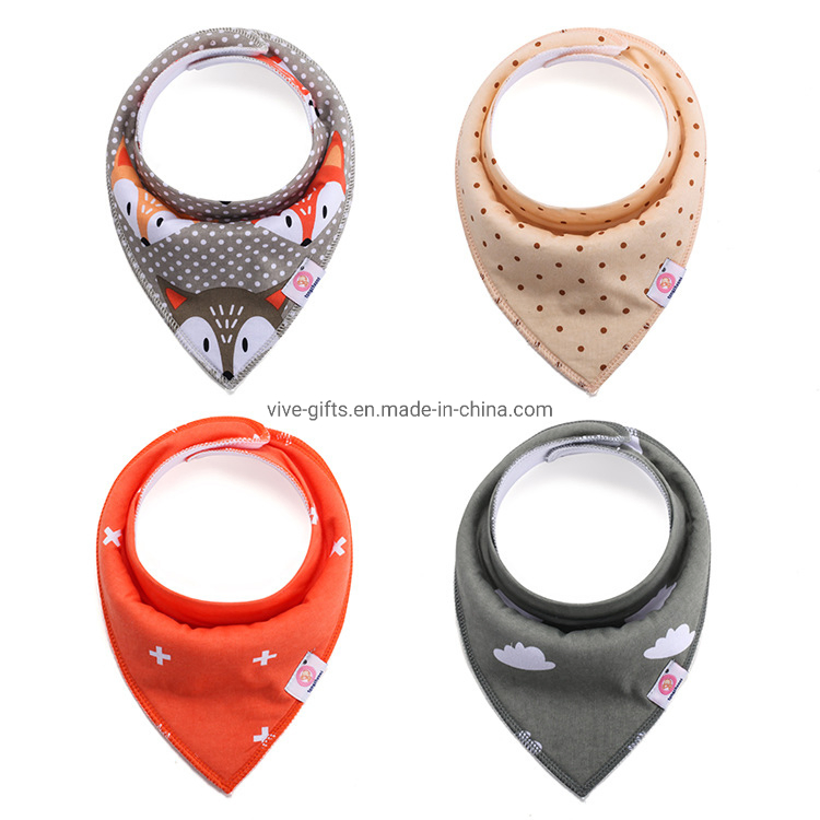 Factory Wholesale Custom Organic Cotton Baby Bandana Drool Bibs
