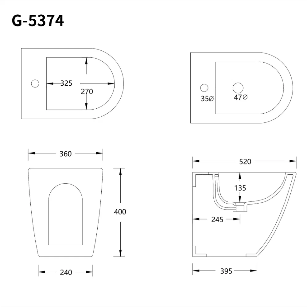 Modern Home Use Factory Direct Sale Floor-Mounted Bidet for Use with Toilet