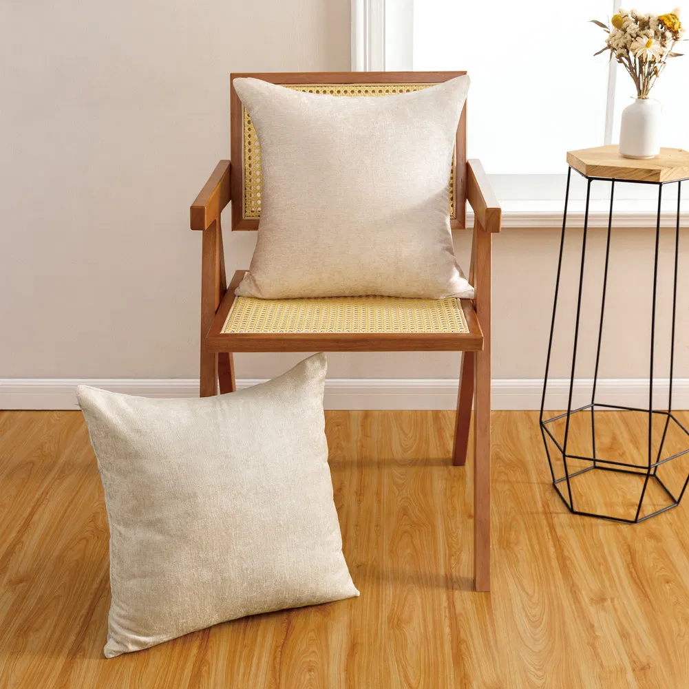 Pillow Covers 18X18 Inch Set of 2 Luxurious Chenille Throw Decorative Square Cushion Case for Couch Sofa Bed Living Room Decorations